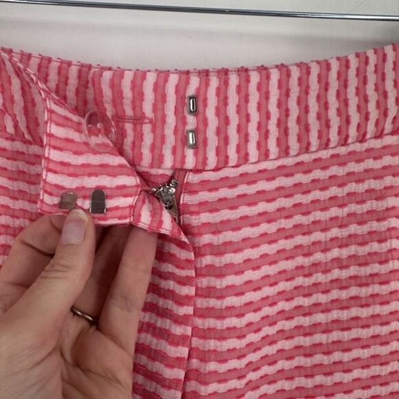 NWT Sedge Red & White Ruffle Short Suit Set Size Medium Candy Stripe Blouse - Picture 13 of 16